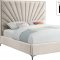 Eclipse Bed in Cream Velvet Fabric by Meridian w/Options