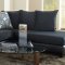 4502 Sectional Sofa in Blue Microfiber & Bi Cast