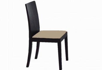 Wenge Finish Set of 4 Modern Dining Chairs w/Cream Seat [GRDC-C-2078]