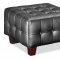 Black Full Leather Contemporary Living Room Sofa w/Options