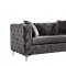 Scarlett Sofa 663 in Grey Velvet Fabric by Meridian w/Options