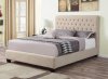 Chloe 300007 Upholstered Bed in Oatmeal Fabric by Coaster