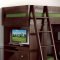 Espresso Finish Solid Pine Transitional Loft Bed w/Desk