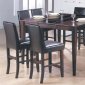 Mahogany Finish Modern Dinette Set With Faux Leather Extension