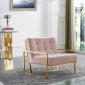 Pierre Accent Chair 523 in Pink Velvet Fabric by Meridian