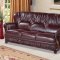 Mina 639 Sofa in Burgundy Bonded Leather w/Optional Items