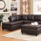 Dark Brown Bi-Cast Modern Sectional Sofa w/Optional Ottoman