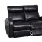 U8129 Motion Sofa in Black Bonded Leather by Global w/Options