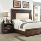 Eutropia Bedroom w/Fabric Headboard CM7395 in Chestnut w/Options