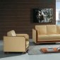 Butter Milk Top Grain Leather 3PC Modern Living Room Set