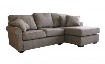 Contemporary Small Sectional Sofa in Brown Fabric [AWSS-Spana Brown]