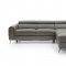 Camelia Sectional Sofa Grey Full Leather by ESF w/ Bed & Storage