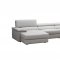 Kobe Sectional Sofa in Silver Gray Premium Leather by J&M