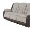 U4377 Motion Sofa & Loveseat Set Gray & Brown Fabric by Global