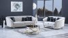 FD520 Sofa & Loveseat Set in Off-White Velvet by FDF