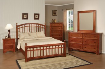 Warm Cherry Finish Classic Bedroom w/Queen, King or Full Bed [WDBS-1116]