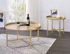 Mithea Coffee Table 3Pc Set 82335 in Oak & Gold by Acme