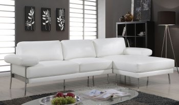 Eilidh Sectional Sofa CM6422WH in White Breathable Leatherette [FASS-CM6422WH-Eilidh]