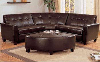 Espresso By-Cast Leather Modern Sectional Sofa w/Options [ABCSS-5029]