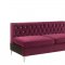 Jaszira Sectional Sofa 6Pc 57330 in Burgundy Velvet by Acme