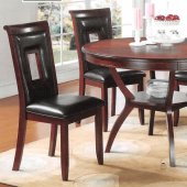 71600 Oswell 5Pc Dining Set in Cherry by Acme w/Black PU Chairs