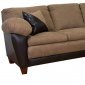 Mocha Fabric & Chocolate Bicast Modern Sectional Sofa