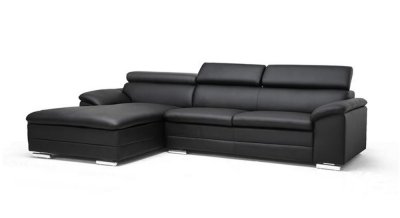 Franklin Sectional Sofa Black Faux Leather - Wholesale Interiors