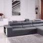 Polaris Mini Sectional Sofa in Grey Bonded Leather by VIG