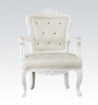 59130 Pascal Accent Chair in White Leatherette by Acme [AMCC-59130 Pascal]