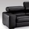 Black Full Top Grain Italian Leather 3Pc Modern Living Room Set