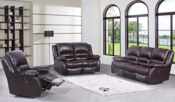 Kelly Reclining Sofa in Dark Brown Leather w/Optional Items [ADS-Kelly]