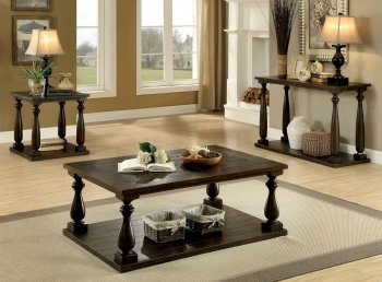 Luann Coffee & 2 End Table Set CM4420 in Dark Walnut w/Options [FACT-CM4420-Luann]