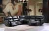 2711 Power Reclining Sectional Sofa in Dark Grey Leather by ESF