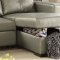 F6919 Convertible Sectional Sofa - Silver Faux Leather by Boss