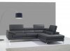 A973 Sofa Sectional in Slate Grey Premium Leather by J&M