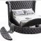 Luxus Velvet Bed in Grey by Meridian w/Options