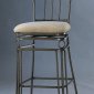 Gun Metal Finish Traditional Set of 2 Barstools w/Beige Seat