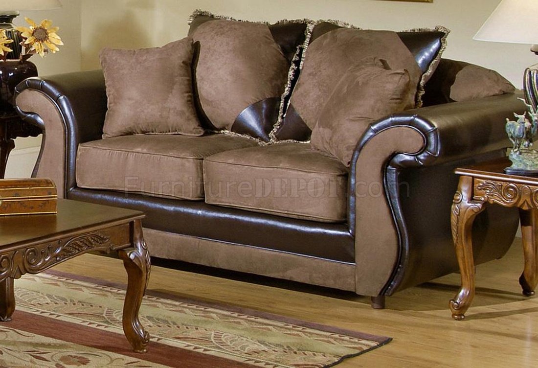 2700 Vicky Sofa & Loveseat Set In Mocha/Chocolate By Chelsea