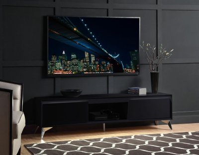 Raceloma TV Stand 91994 in Black by Acme w/LED