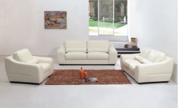 Contemporary White Leather Living Room Set [EFS-730]