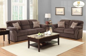 Valentina Sofa 9619CH in Chocolate Microfiber by Homelegance [HES-9619CH Valentina]