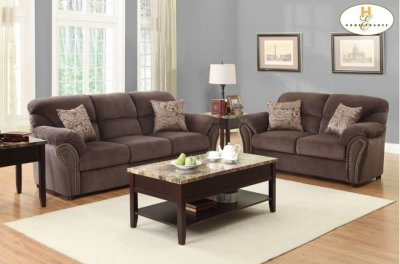 Valentina Sofa 9619CH in Chocolate Microfiber by Homelegance