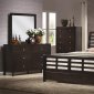 Rich Dark Brown Finish Modern Bedroom w/Optional Casegoods