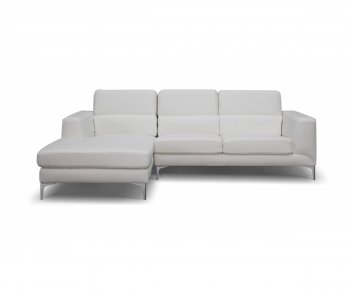 Sydney Sectional Sofa in White Faux Leather by Whiteline [WLSS-Sydney-Faux-White]