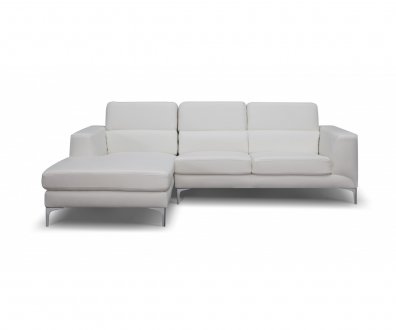 Sydney Sectional Sofa in White Faux Leather by Whiteline