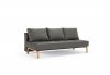 Supremax Quilt Sofa Bed in Gray w/Oak Legs by Innovation