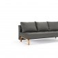 Supremax Quilt Sofa Bed in Gray w/Oak Legs by Innovation