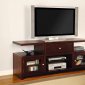 Rich Cherry Finish Contemporary TV Stand W/CD Storage