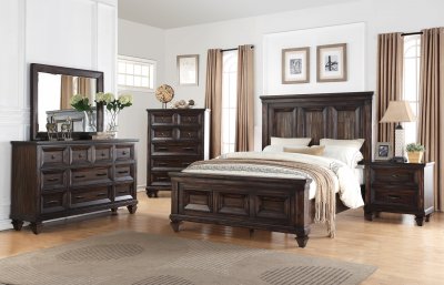 Sevilla Bedroom Set 5Pc B2264 in Walnut by NCFurniture