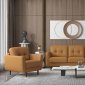 Radwan Sofa 54955 in Camel Leather by Mi Piace w/Options